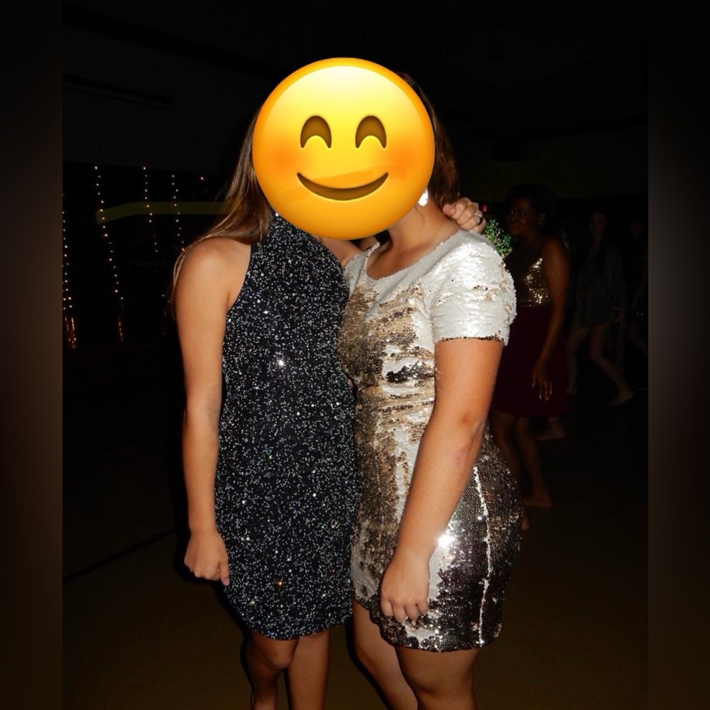 Ark & Co Shimmering Gold Sequin Mini Dress